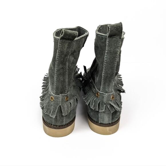Coolway Grey Afra Fringe Suede Leather Bohemian Boots Size 8 - Picture 6 of 9